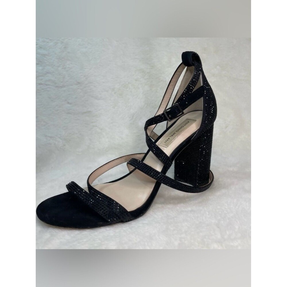 Antonio Melani Black Glitter
Strappy Heels | Size 8.5
Dressy Evening Shoes